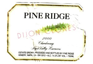 Pine Ridge Dijon Clones Chardonnay 2000