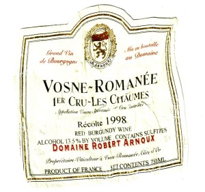 Vosne-Romanee 1'er Cru-Les Chaumes Arnoux 1998