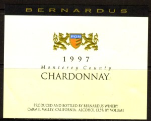 Bernardus Chardonnay Monterey 1997