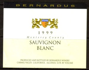 Bernardus Sauvignon Blanc Monterey 1999