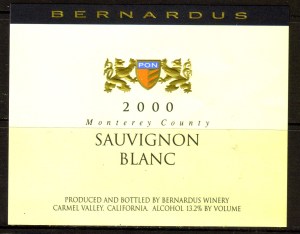 Bernardus Sauvignon Blanc Monterey 2000