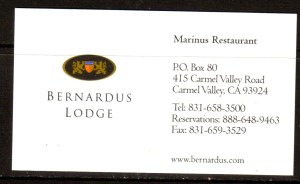 CA Bernardus Lodge-Marinus Restaurant BC