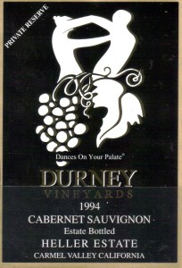 Heller Estate Cabernet Sauvignon Durney Vineyards Carmel 1994