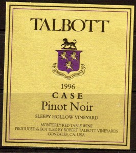 Talbott Pinot Noir Case Sleepy Hollow 1996