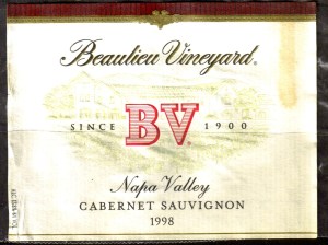 Beaulieu Vieyard Cabernet Sauvignon Napa 1998