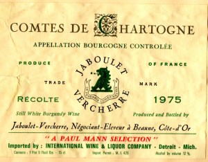 Comtes de Chartogne Bourgogne 1975