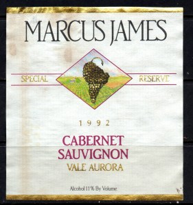 Marcus James Cabernet Sauvignon Vale Aurora 1992