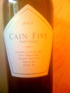 Cain Five Napa 2001