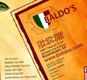 MI Baldo's Menu