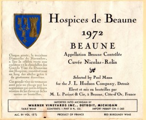 Hospices de Beaune Cuvee Nicolas Rolin 1972