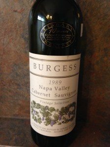 Burgess Cabernet Sauvignon Library Release 1989