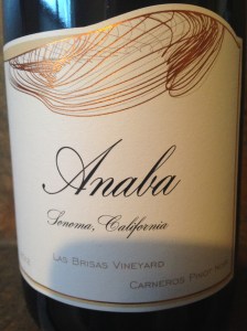 Anaba Las Brisas Vineyards Pinot Noir Carneros 2012