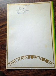 NY The Rainbow Room Menu