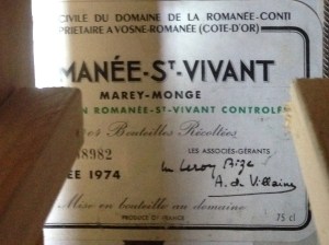 Romanee St Vivant MareyMonge DLRC 1974