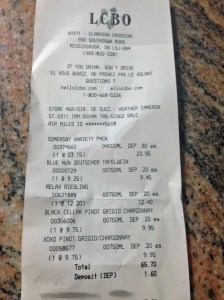 LCBO receipt 61215
