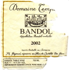 Domaine Tempier Bandol 2002